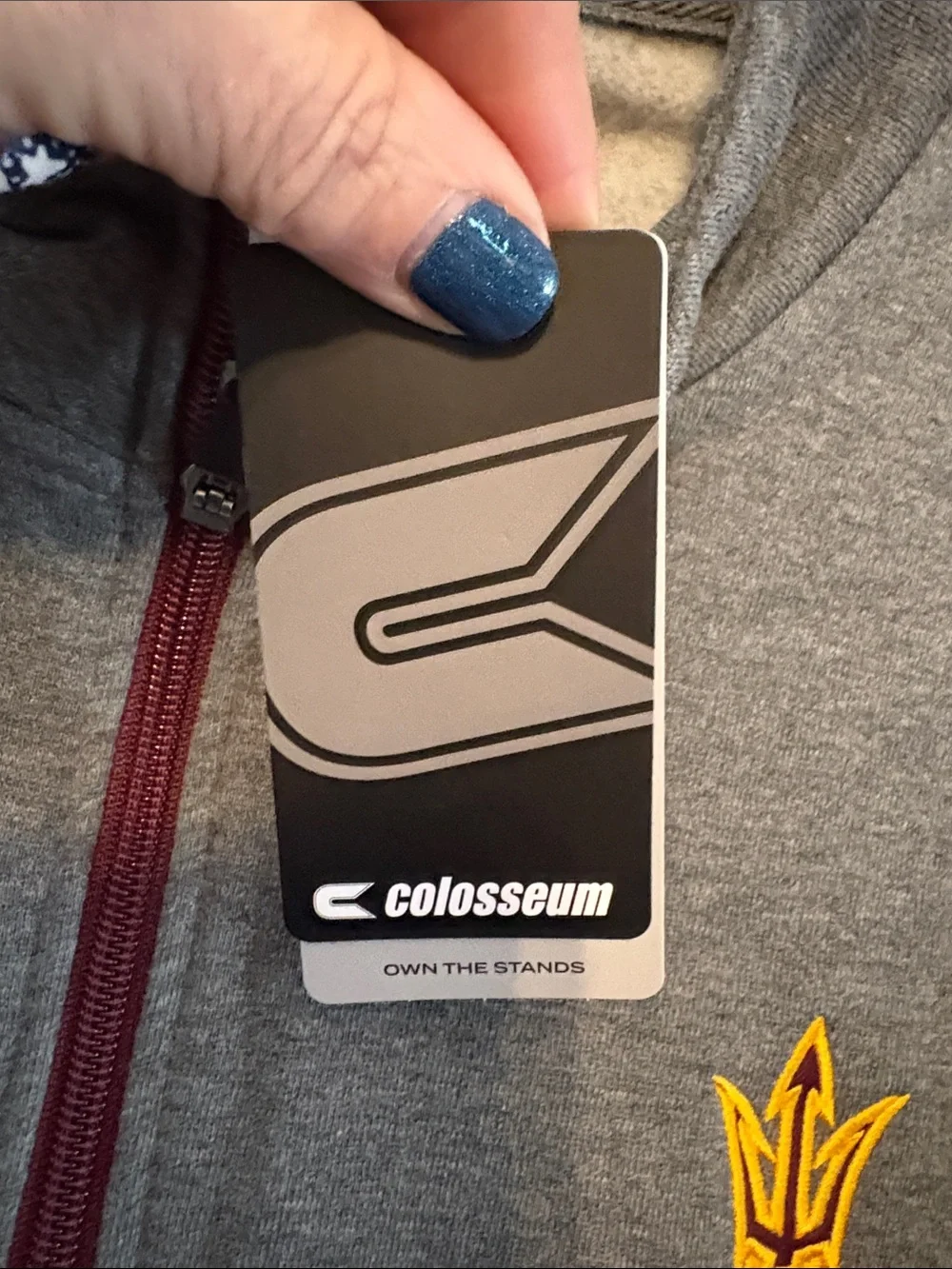 Colosseum Gray Quarter-Zip Pullover with Maroon Zipper and Gold Logo
